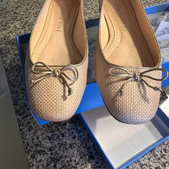 Jack Rogers 	Kenlyn Rattan Ballet   7.5 / NATURAL/PLATINUM - Picture 9 of 16